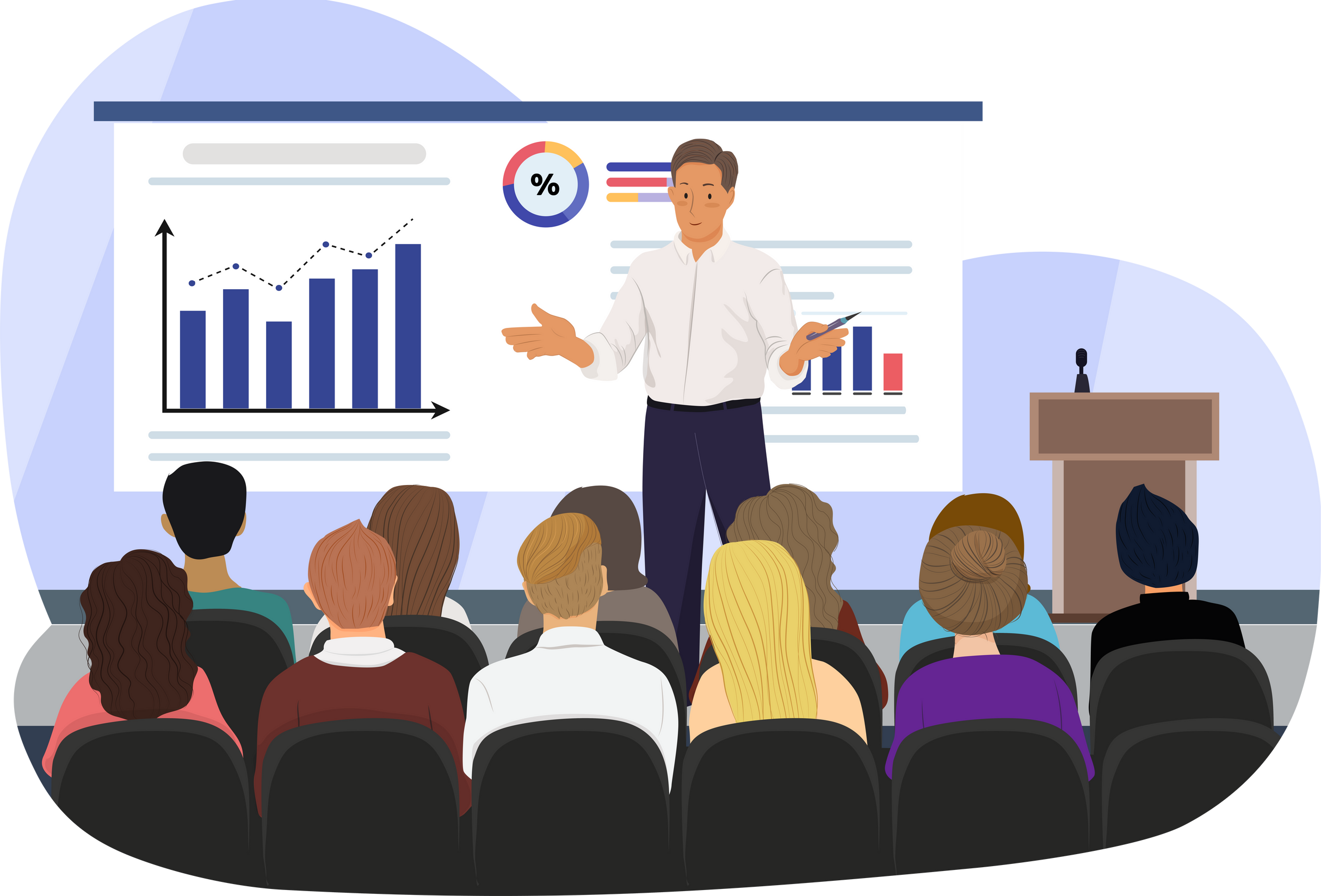 speaker at business meeting in the conference hall